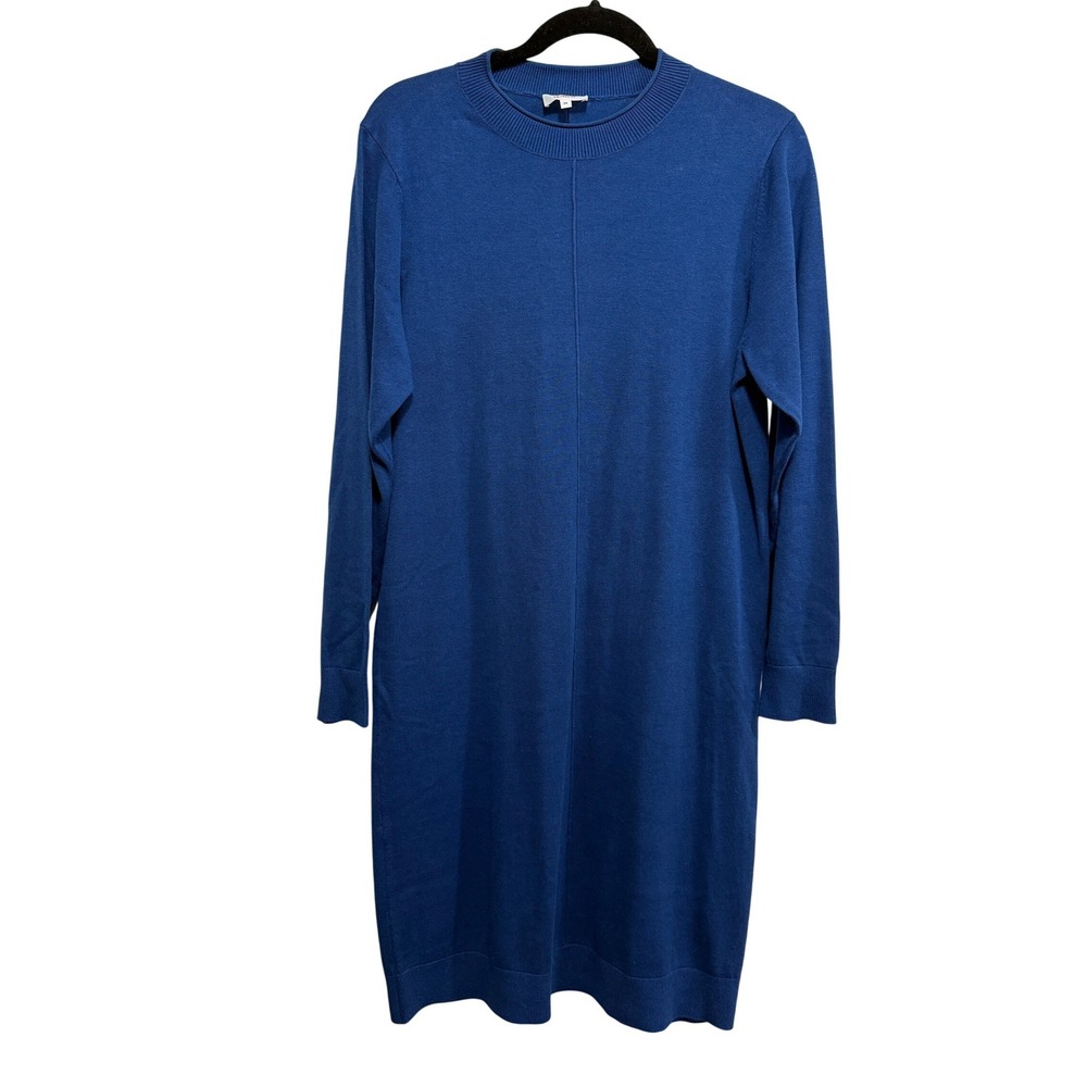 s.Oliver Blue Long Sleeve Knit Sweater Dress Womens 38 US 8 Medium Quiet Luxury